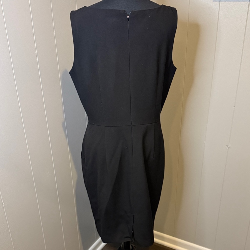 B14 Calvin Klein Women’s 12 Classic Black Midi Sleeveless Dress - Picture 4 of 5